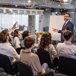 Presenter answering questions