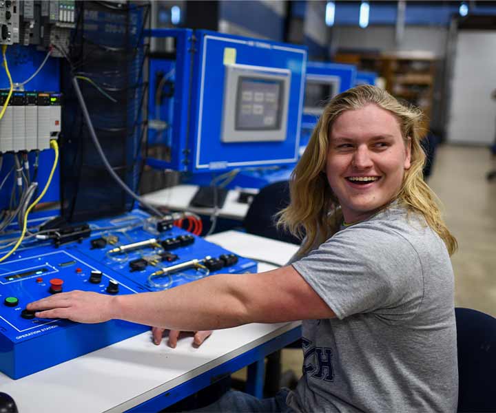 Man working on a machine