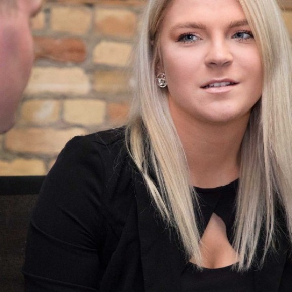 Two people in business meeting