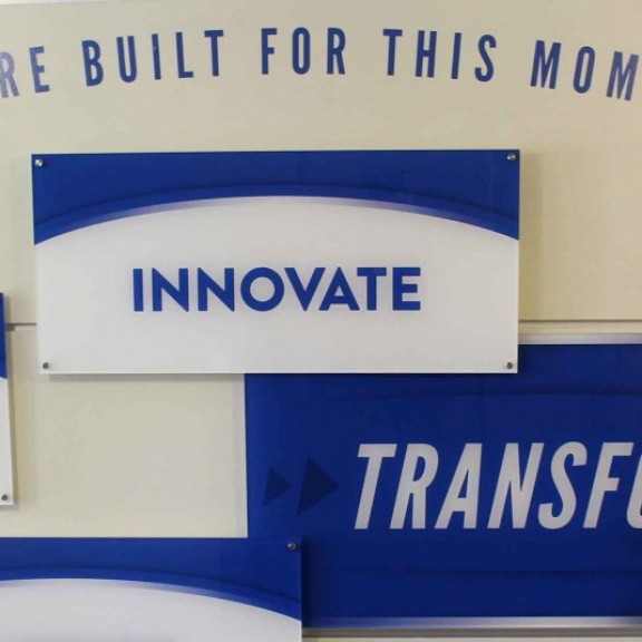 System Office wall in building