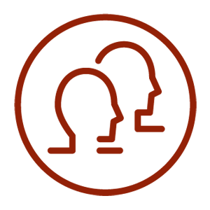 White and red two heads apprenticeships icon